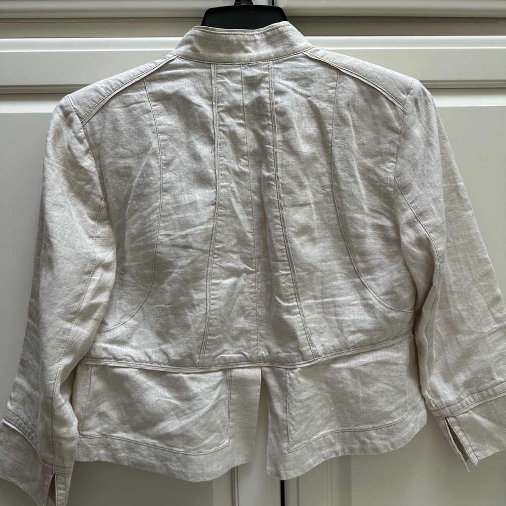 White House Black Market Cropped Linen Blazer - Picture 4 of 4